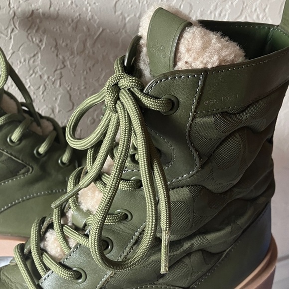 Coach: Olive Green (CF141) Citysole Quilted Leather Lace-up Boot- 10 main image 8
